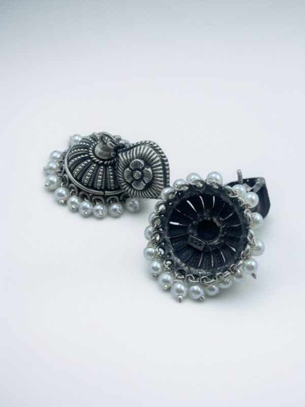 Floral Temple Jhumka Earings - Image 4