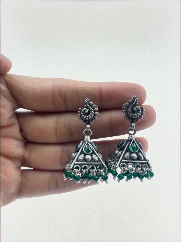 Mayura Trikon Jhumka Earrings - Image 2