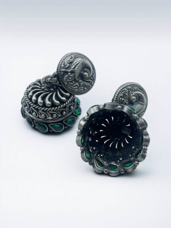Peacock Timeless Jhumka Earrings - Image 4