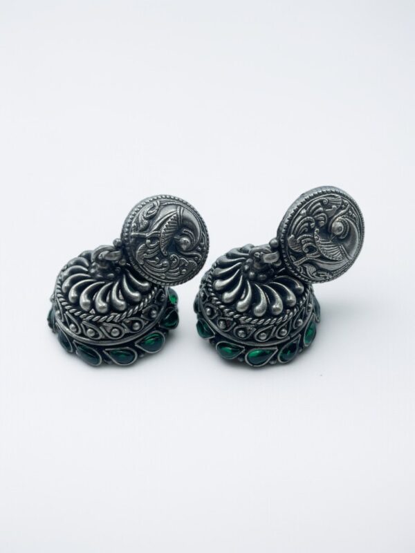 Peacock Timeless Jhumka Earrings - Image 2