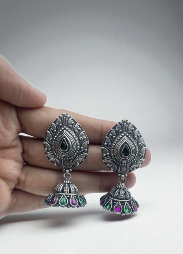 Pear drop Jhumka Earrings - Image 2