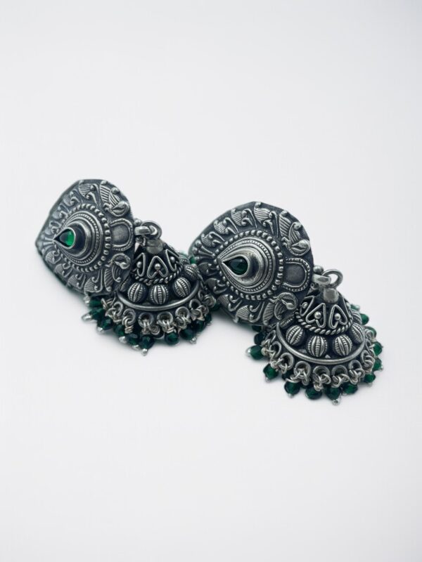 Temple Tear Jhumka Earrings - Image 3