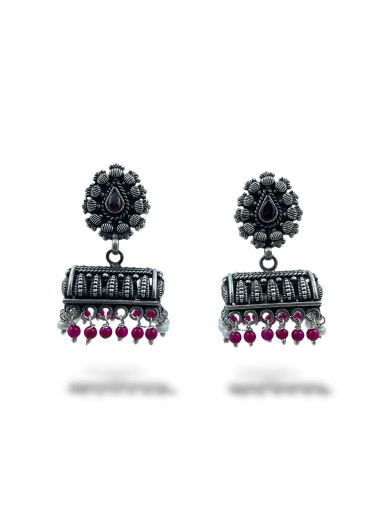 Barrel Bead Jhumka Earrings