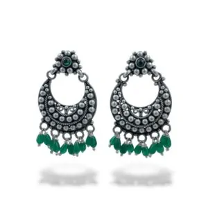 Buy Elegant Floral Dot Chandbali Earrings