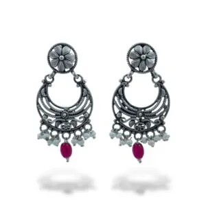 Buy Floral Jali Drop Chandbali Earrings