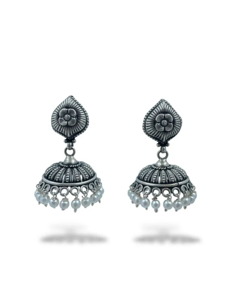 Buy Floral Temple Jhumka Earings